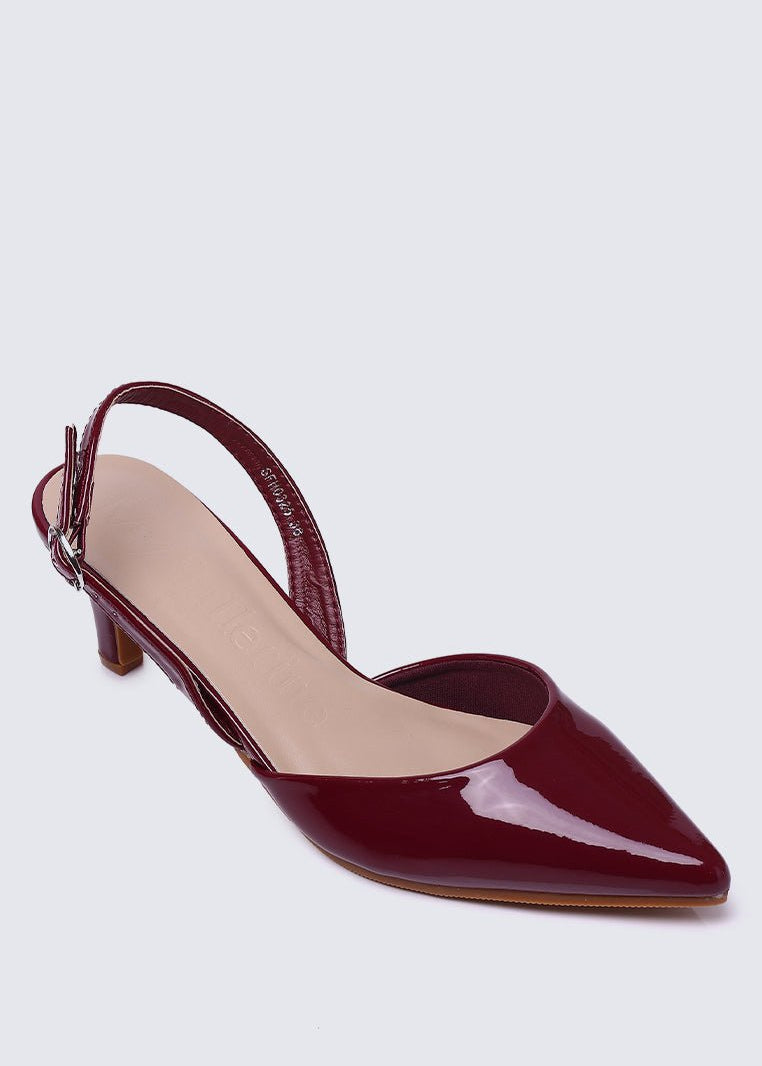 Vicky Comfy Heels In BurgundyShoes - myballerine