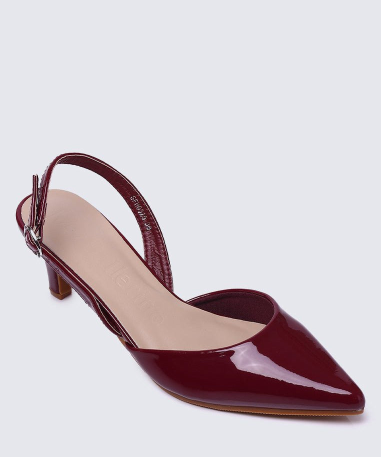 Vicky Comfy Heels In BurgundyShoes - myballerine