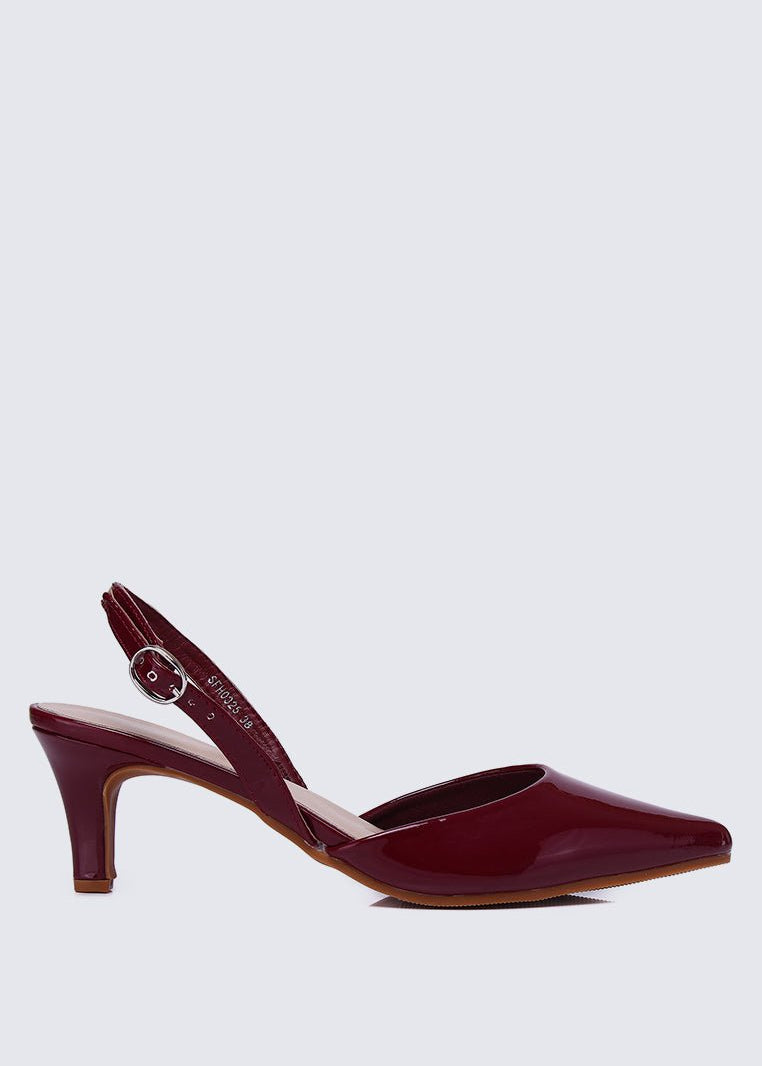 Vicky Comfy Heels In BurgundyShoes - myballerine