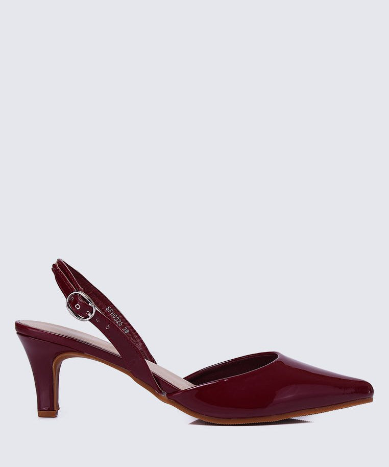 Vicky Comfy Heels In BurgundyShoes - myballerine
