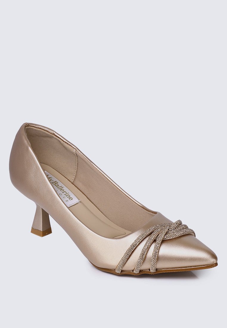 Virorica Comfy Pumps In Rose GoldPumps - myballerine