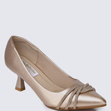 Virorica Comfy Pumps In Rose GoldPumps - myballerine