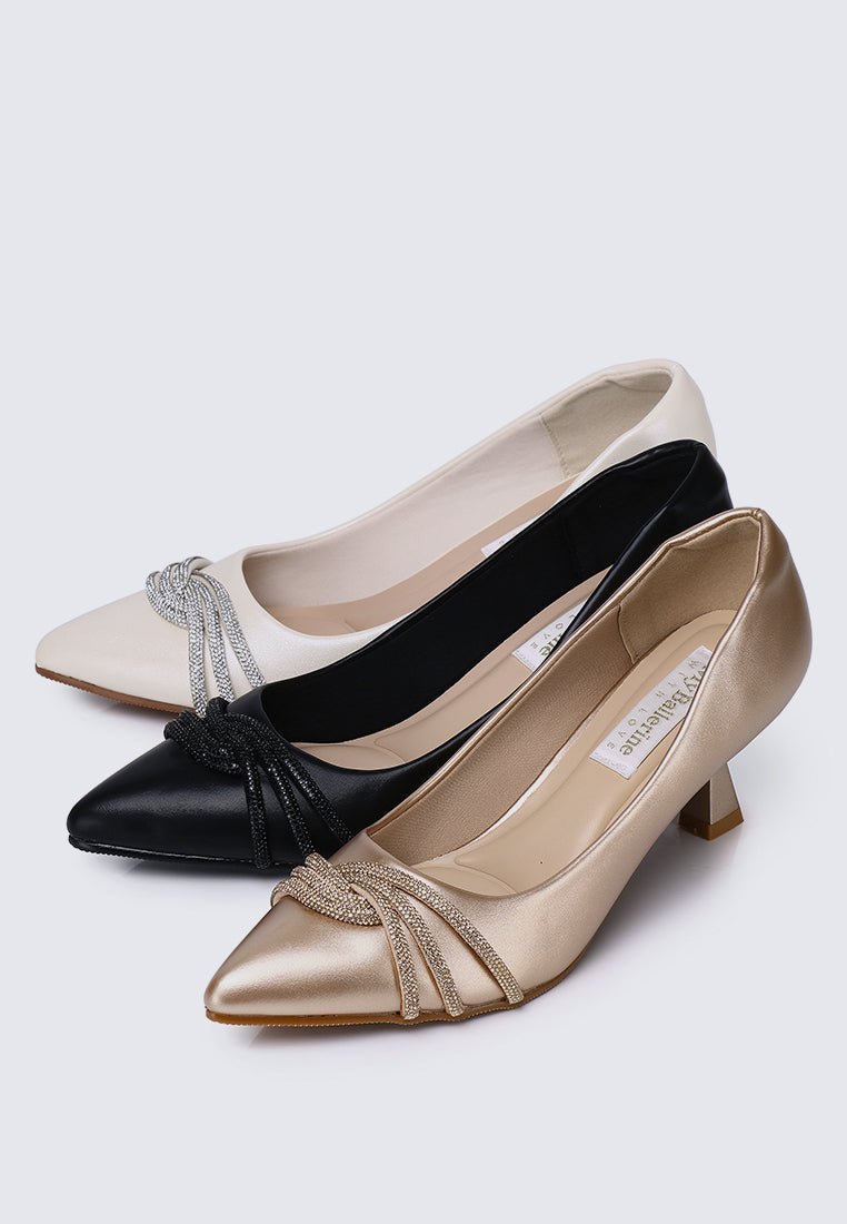 Virorica Comfy Pumps In Rose GoldPumps - myballerine