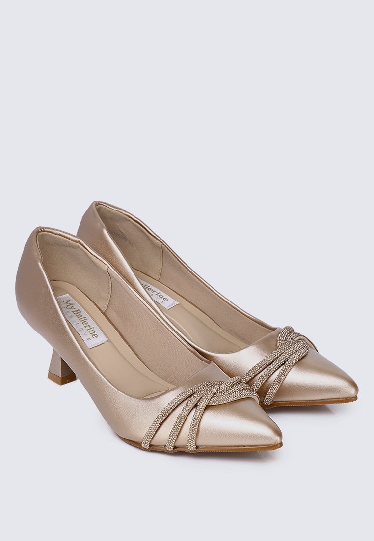 Virorica Comfy Pumps In Rose GoldPumps - myballerine