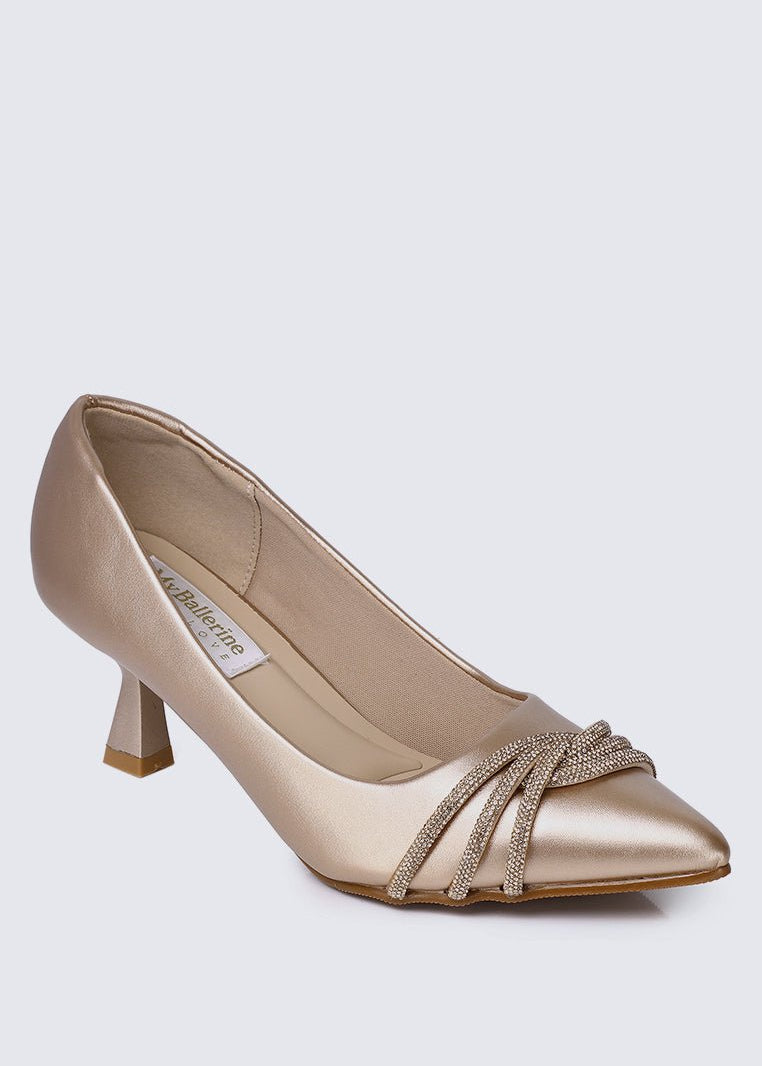 Virorica Comfy Pumps In Rose GoldShoes - myballerine