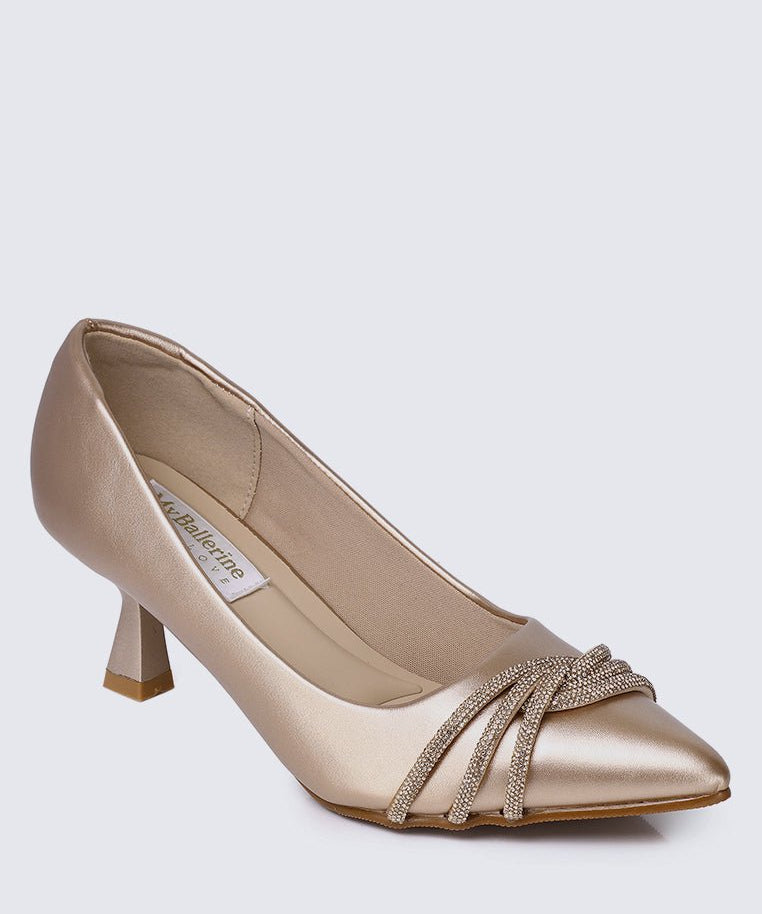 Virorica Comfy Pumps In Rose GoldShoes - myballerine