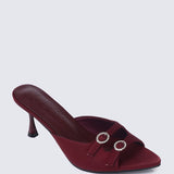 Vivara Comfy Heels In MaroonHeels - myballerine