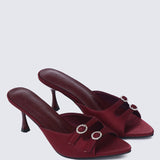 Vivara Comfy Heels In MaroonHeels - myballerine
