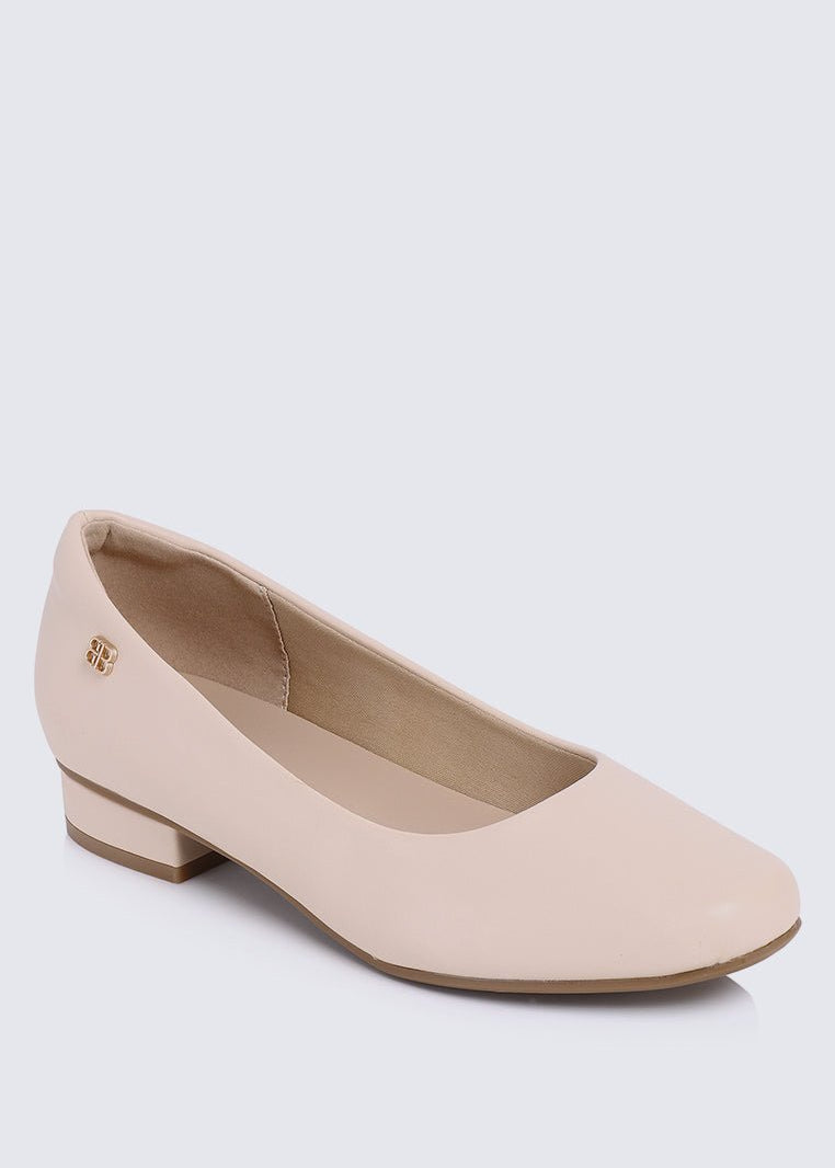 Vyan Comfy Pumps In BeigeShoes - myballerine