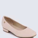 Vyan Comfy Pumps In BeigeShoes - myballerine