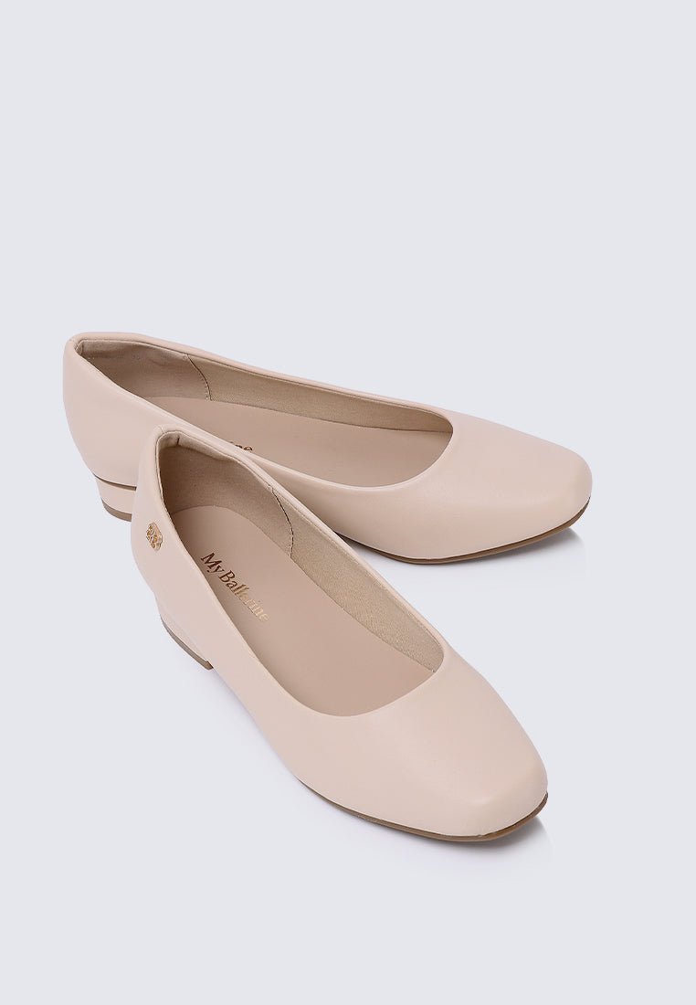 Vyan Comfy Pumps In BeigeShoes - myballerine