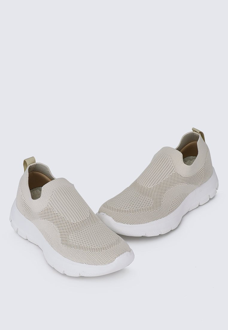 WalkEase Comfy Sneakers In BeigeShoes - myballerine