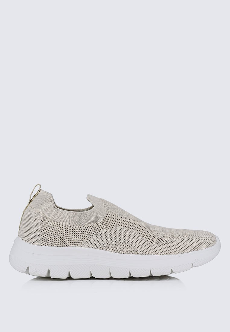 WalkEase Comfy Sneakers In BeigeShoes - myballerine