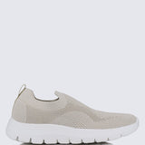 WalkEase Comfy Sneakers In BeigeShoes - myballerine