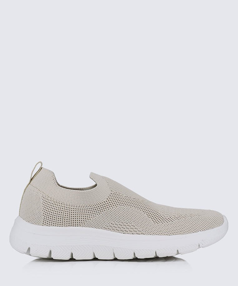 WalkEase Comfy Sneakers In BeigeShoes - myballerine