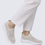 WalkEase Comfy Sneakers In BeigeShoes - myballerine