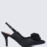 Whispers Of Petals Comfy Heels In BlackHeels - myballerine