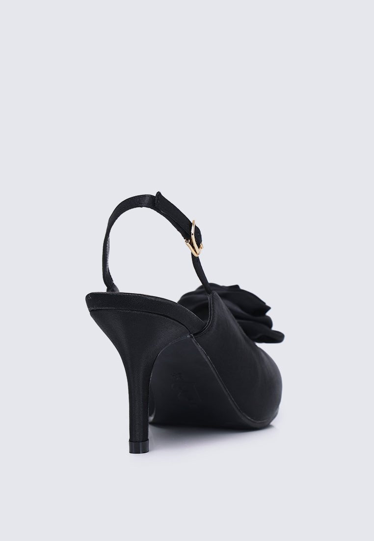 Whispers Of Petals Comfy Heels In BlackShoes - myballerine