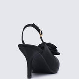 Whispers Of Petals Comfy Heels In BlackShoes - myballerine