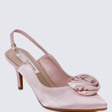 Whispers Of Petals Comfy Heels In Dusty PinkHeels - myballerine