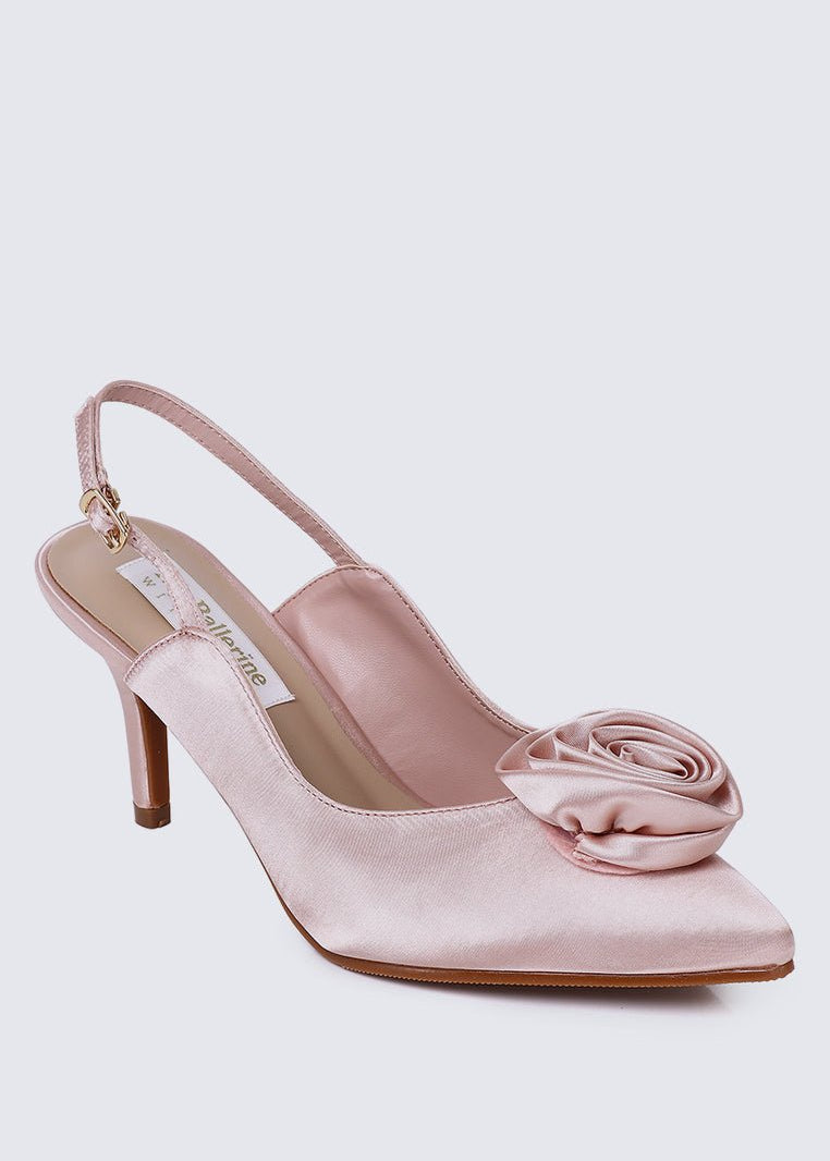 Whispers Of Petals Comfy Heels In Dusty PinkShoes - myballerine