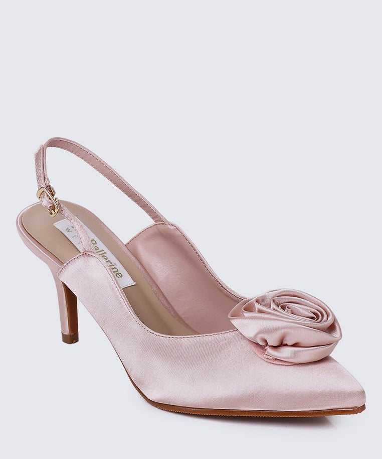 Whispers Of Petals Comfy Heels In Dusty PinkShoes - myballerine