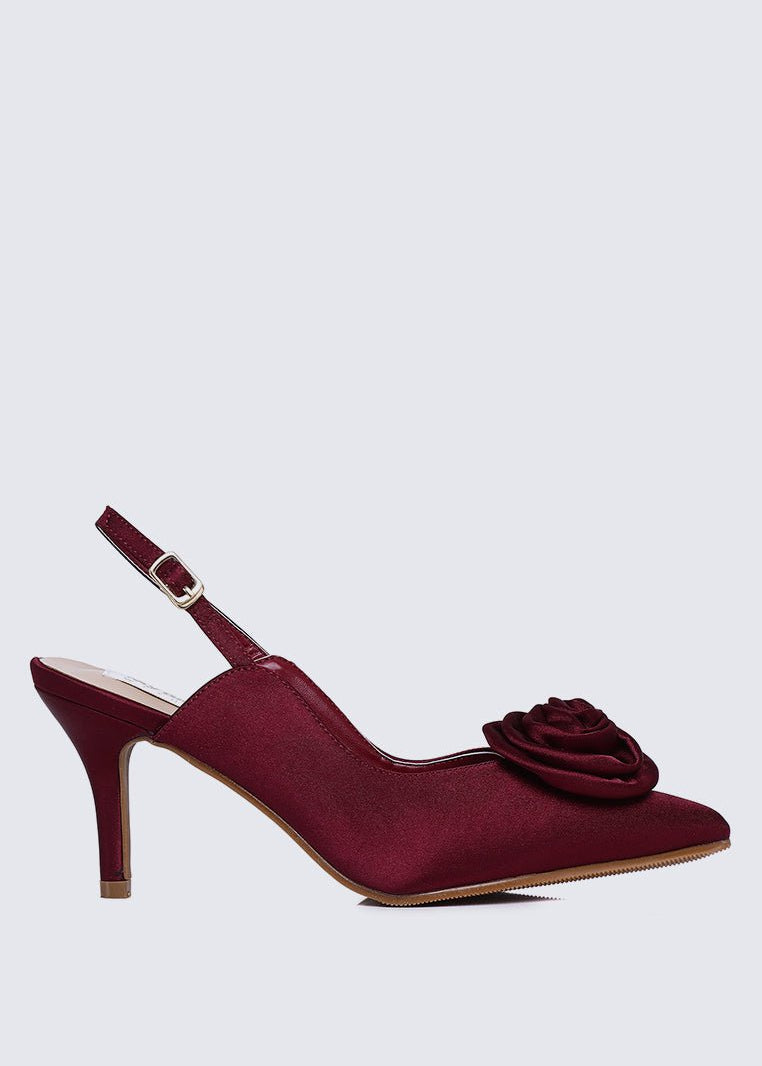 Whispers Of Petals Comfy Heels In MaroonHeels - myballerine