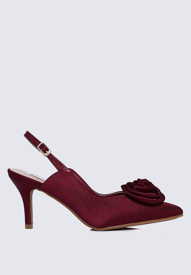Whispers Of Petals Comfy Heels In MaroonHeels - myballerine