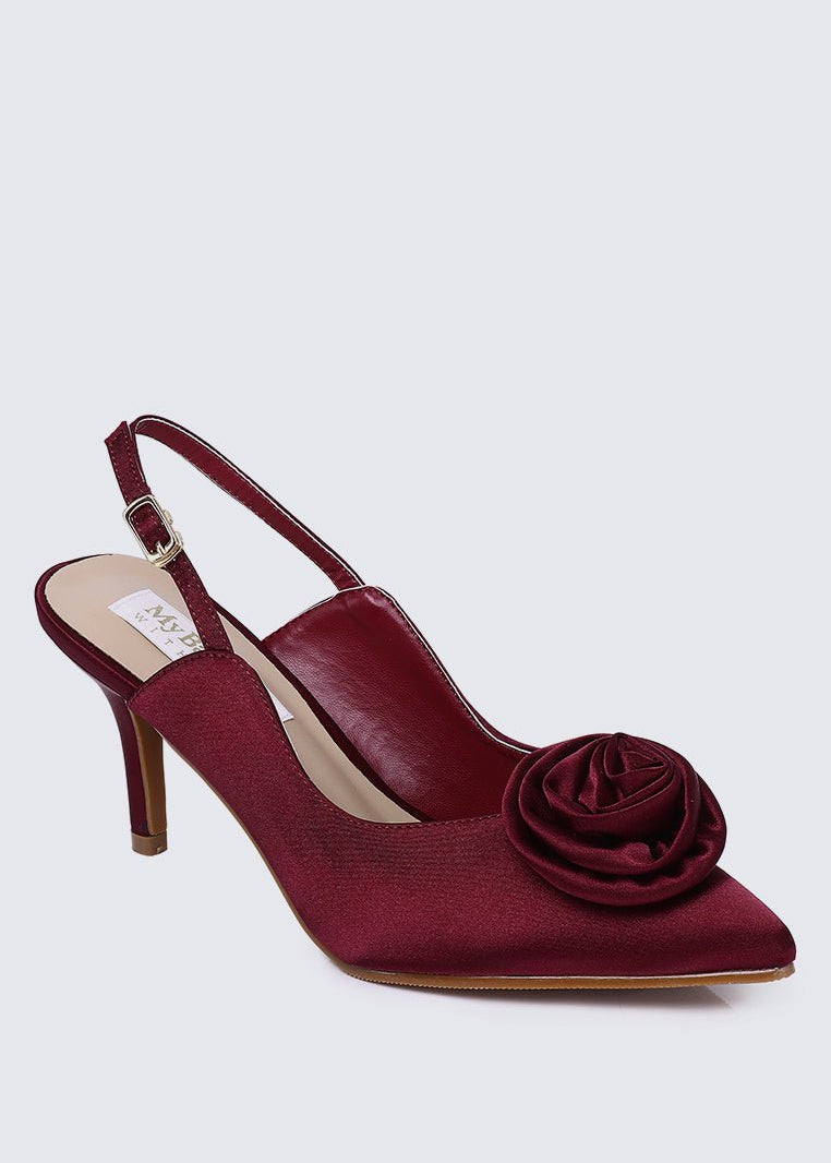 Whispers Of Petals Comfy Heels In MaroonHeels - myballerine