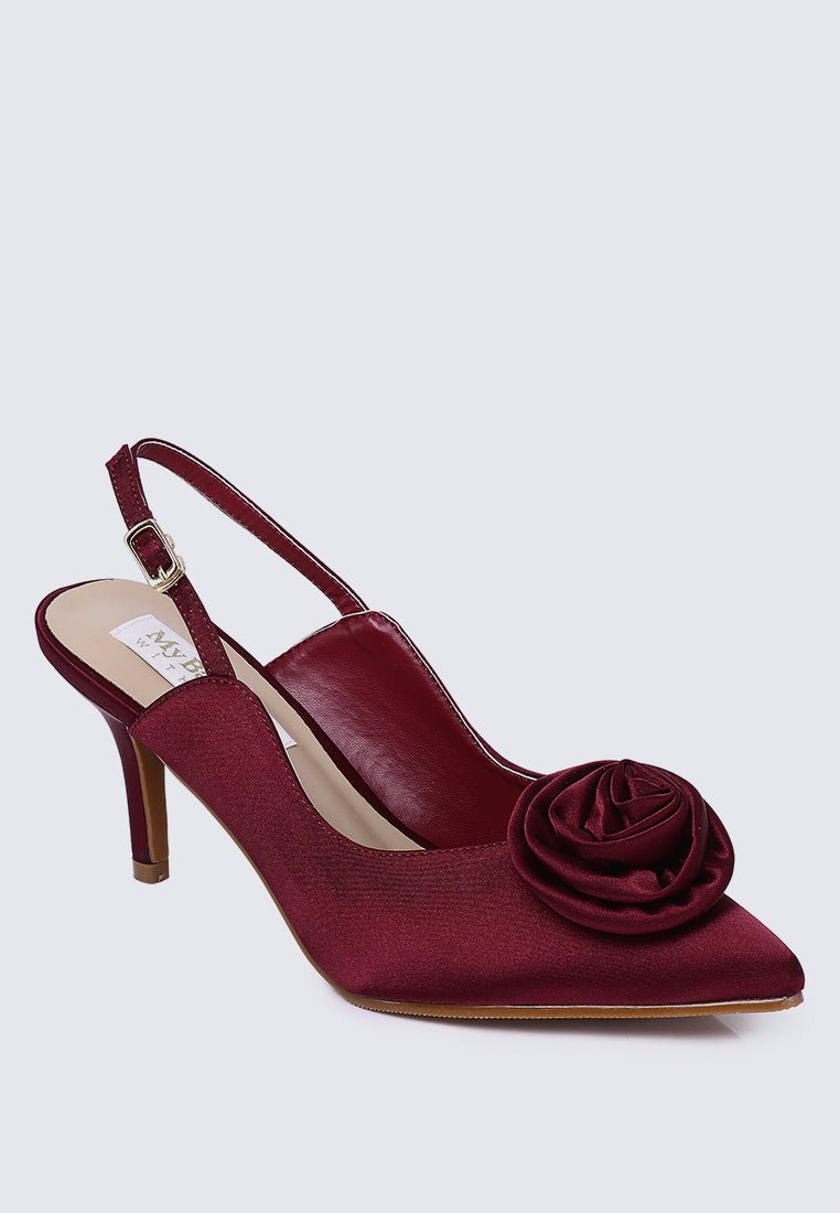 Whispers Of Petals Comfy Heels In MaroonHeels - myballerine