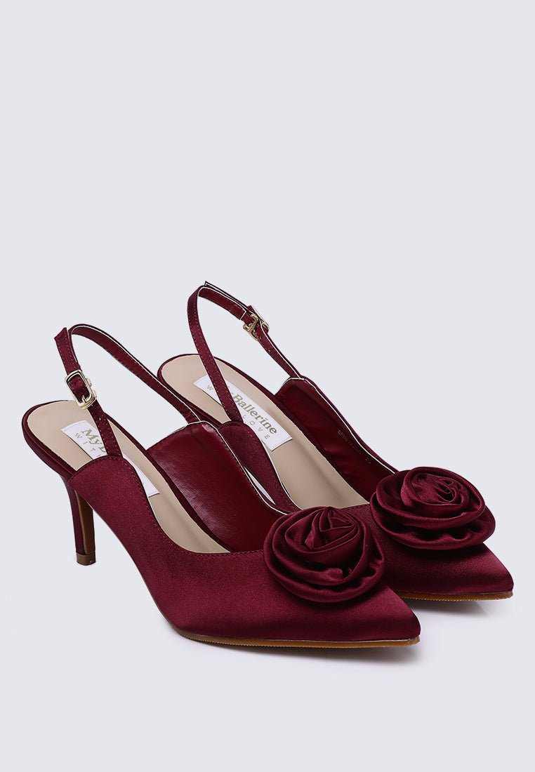 Whispers Of Petals Comfy Heels In MaroonHeels - myballerine