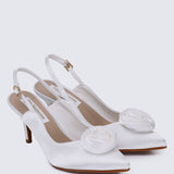 Whispers Of Petals Comfy Heels In WhiteHeels - myballerine