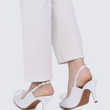 Whispers Of Petals Comfy Heels In WhiteHeels - myballerine
