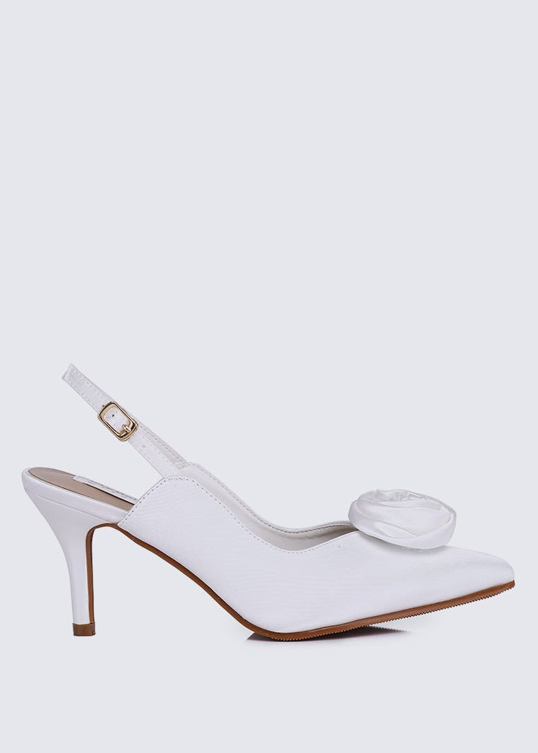 Whispers Of Petals Comfy Heels In WhiteShoes - myballerine