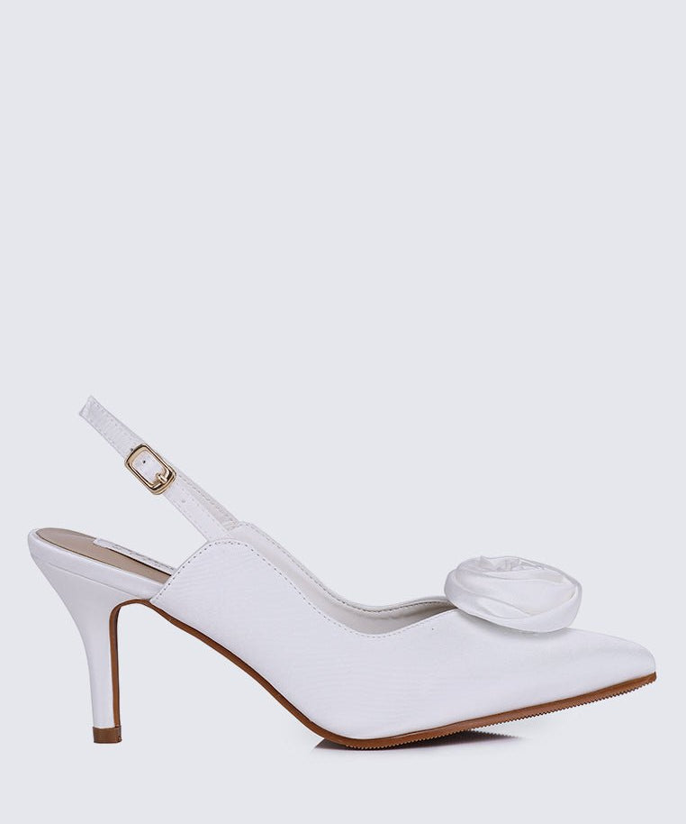 Whispers Of Petals Comfy Heels In WhiteShoes - myballerine