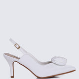 Whispers Of Petals Comfy Heels In WhiteShoes - myballerine