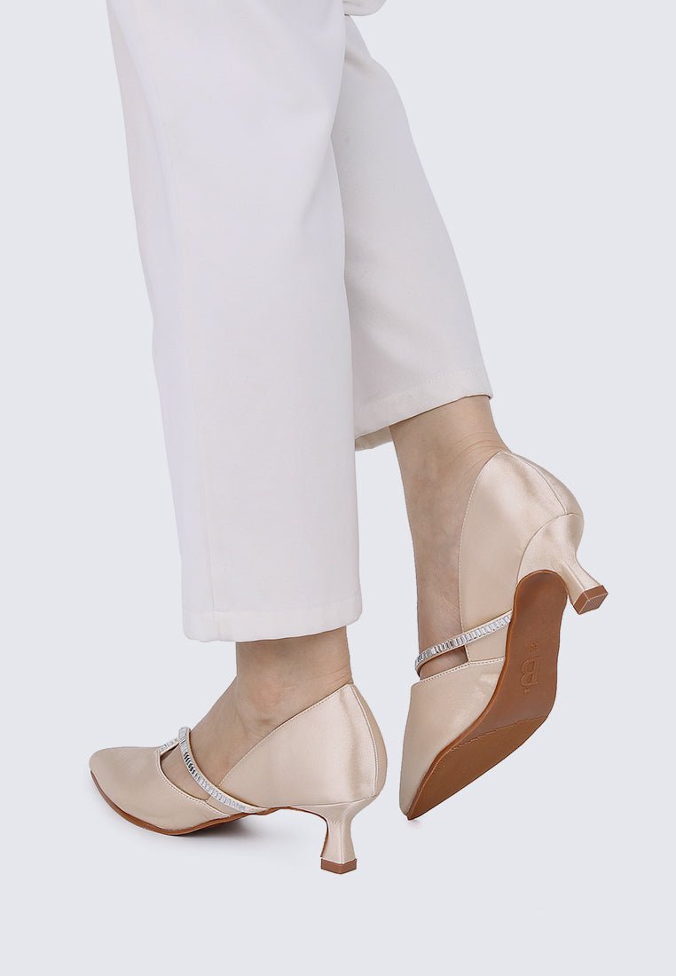 Whitney Comfy Heels In ChampagneHeels - myballerine