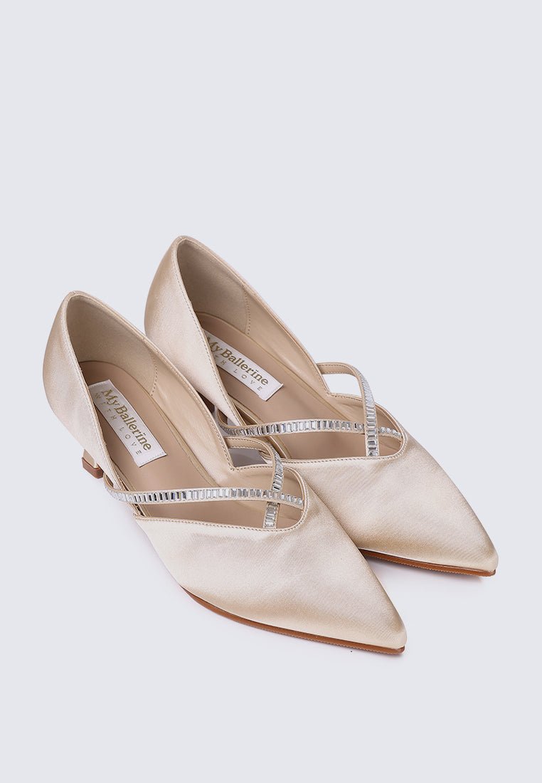 Whitney Comfy Heels In ChampagneHeels - myballerine