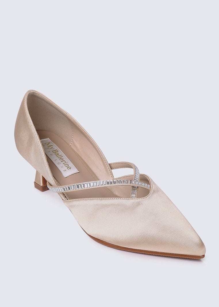 Whitney Comfy Heels In ChampagneHeels - myballerine