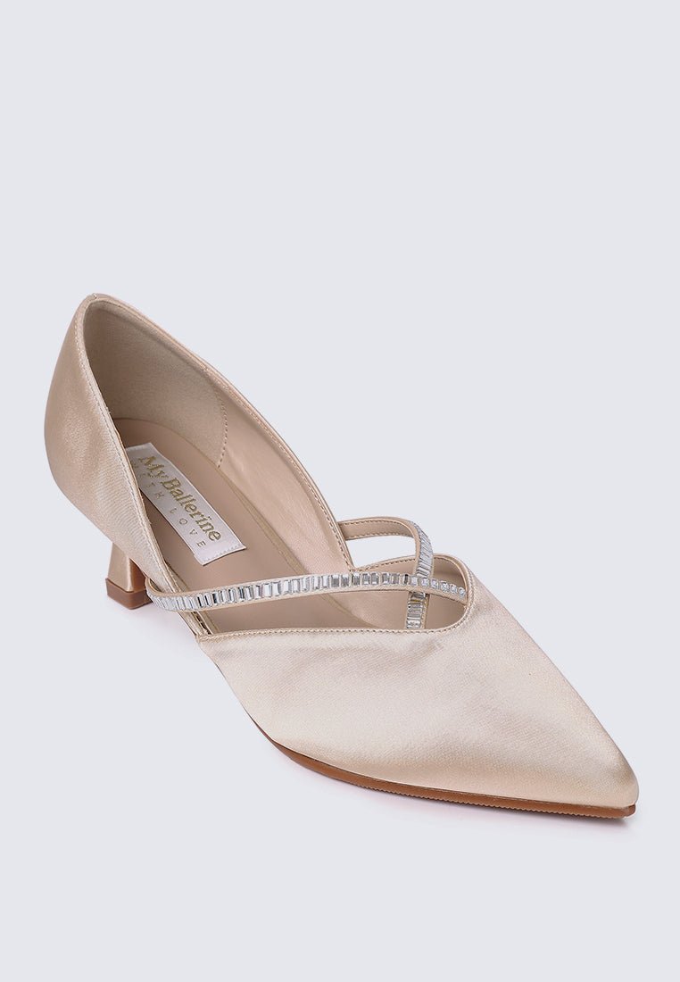 Whitney Comfy Heels In ChampagneHeels - myballerine