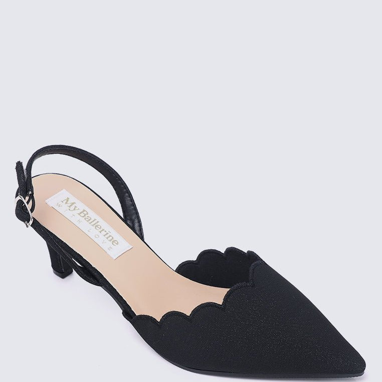 Yolanda Comfy Heels In Black - myballerine