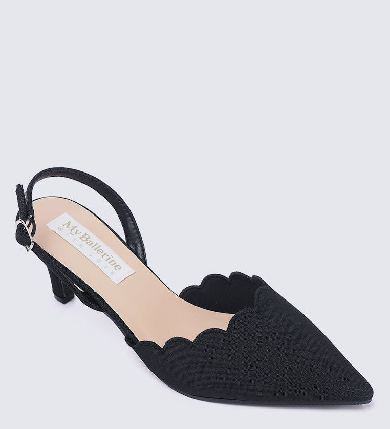 Yolanda Comfy Heels In Black - myballerine