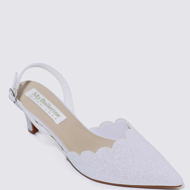 Yolanda Comfy Heels In SilverShoes - myballerine