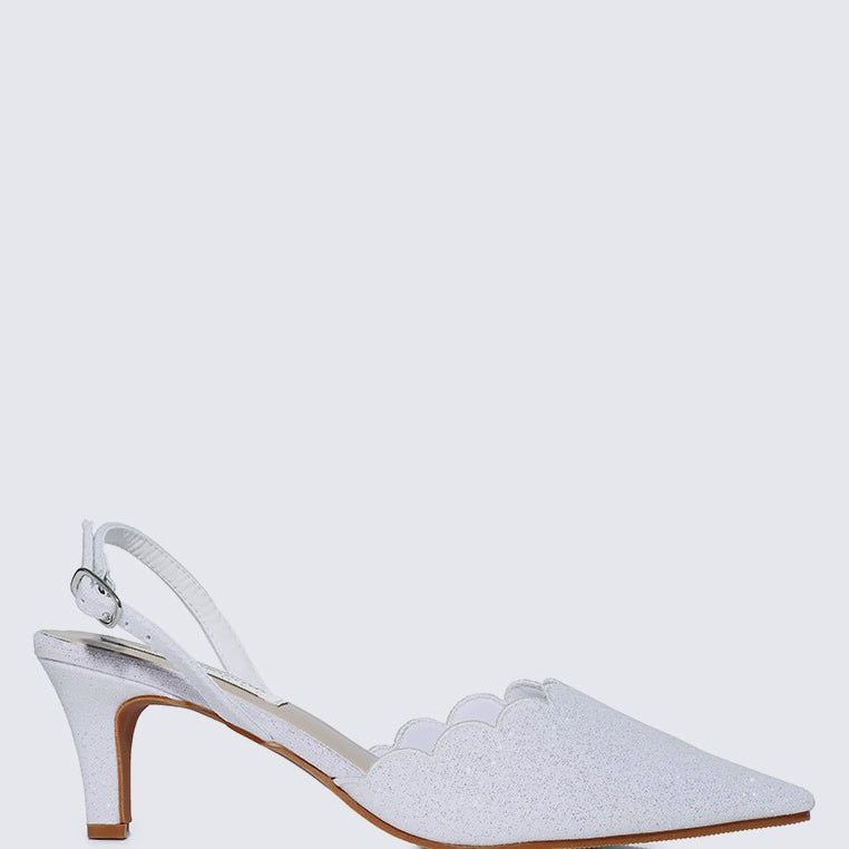 Yolanda Comfy Heels In SilverShoes - myballerine