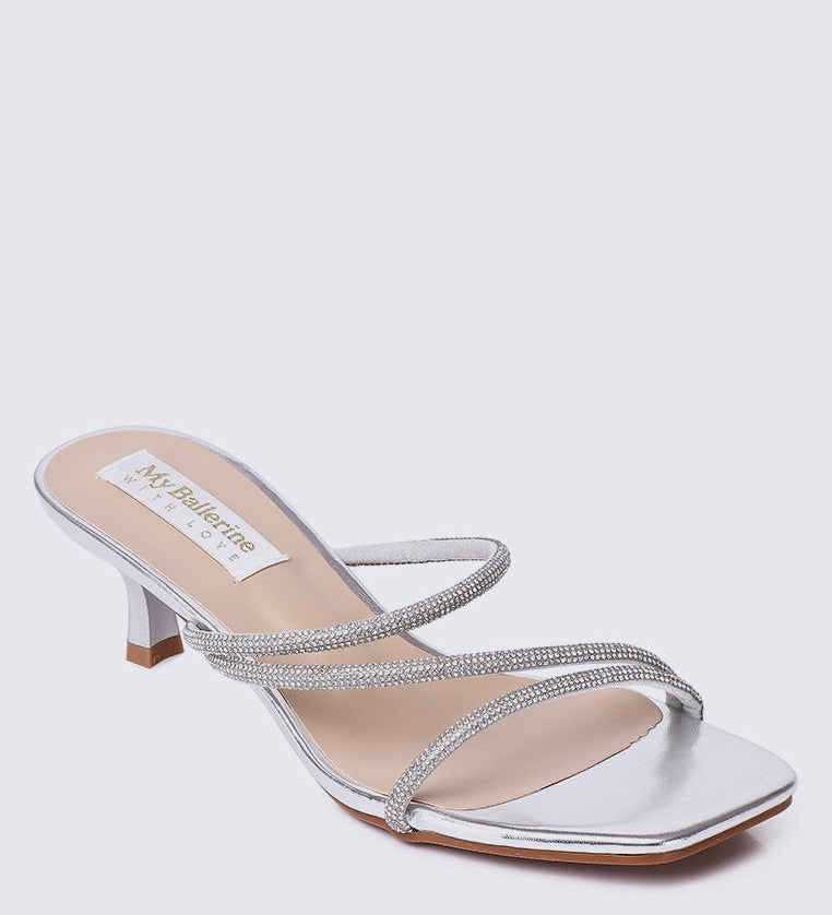 Zizura Comfy Heels In SilverShoes - myballerine