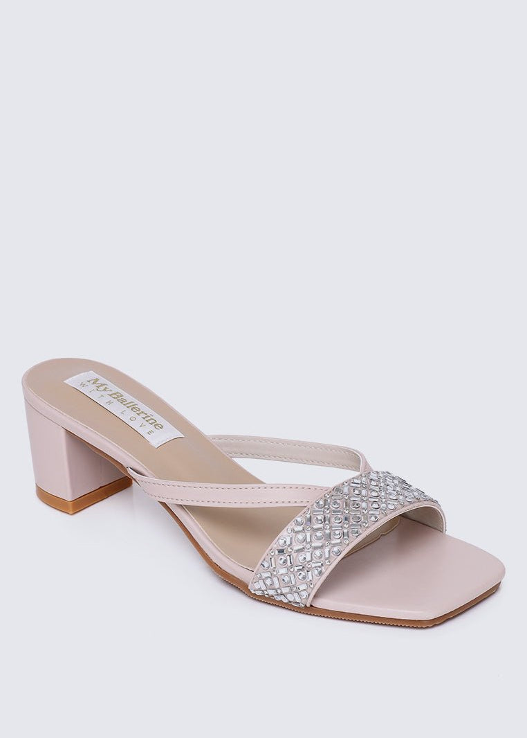 Zofi Comfy Heels In Nude PinkShoes - myballerine