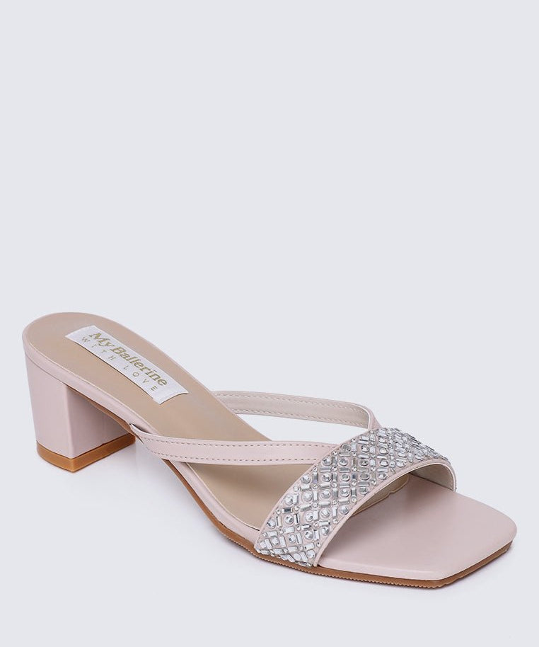 Zofi Comfy Heels In Nude PinkShoes - myballerine