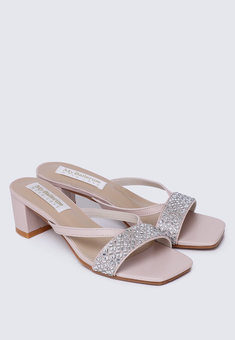 Zofi Comfy Heels In Nude PinkShoes - myballerine