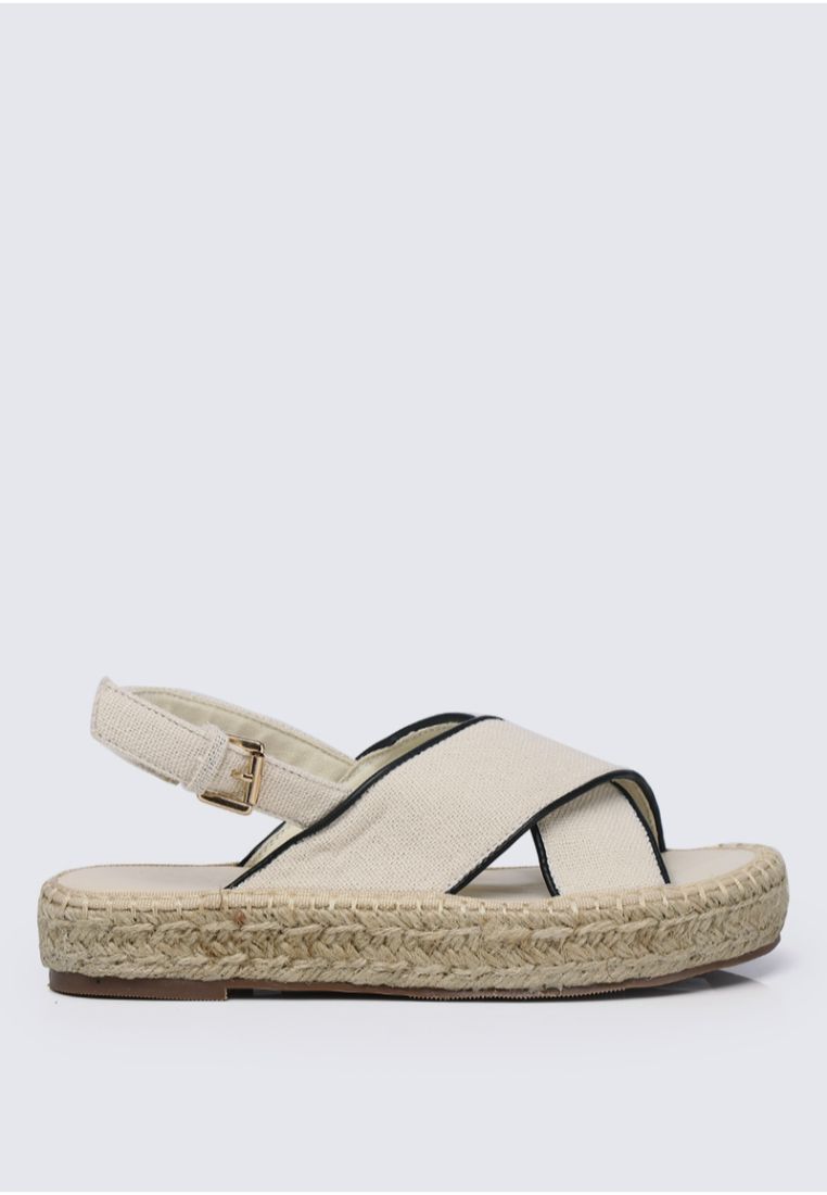 Gemma Comfy Espadrille Sandals In Off White
