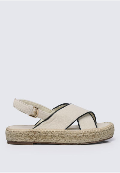 Gemma Comfy Espadrille Sandals In Off White
